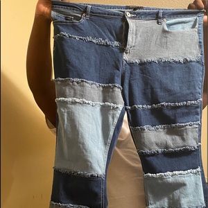 New patchwork denim jeans